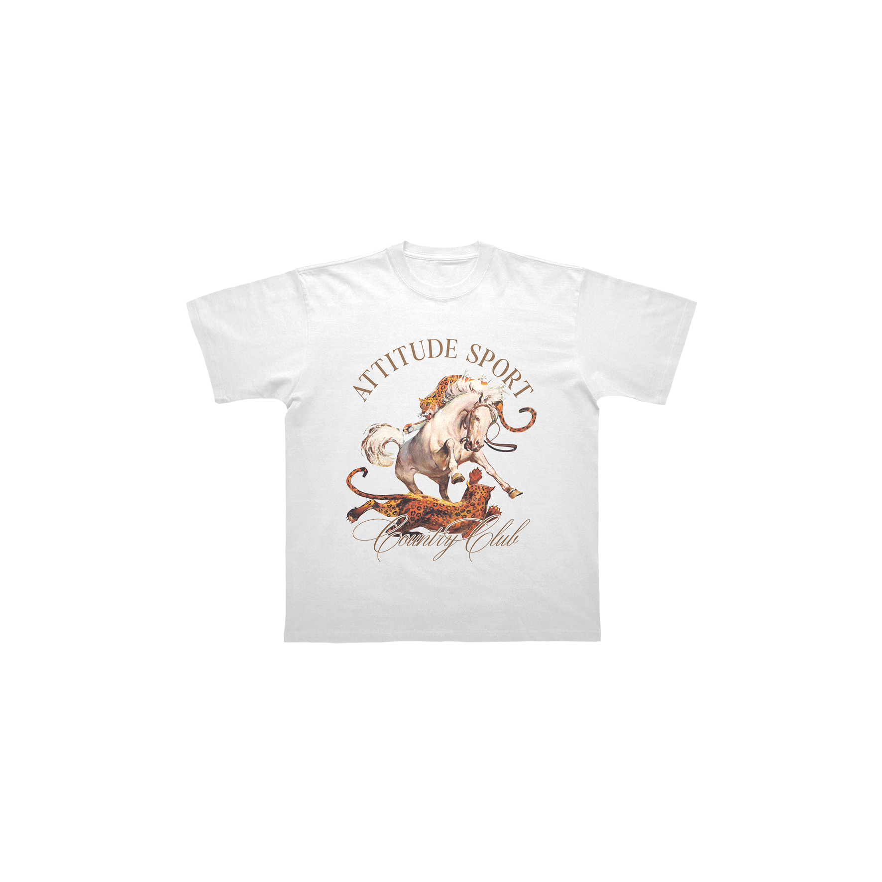 T-SHIRT "HORSE" | ATTITUDE COUNTRY CLUB - BLANC