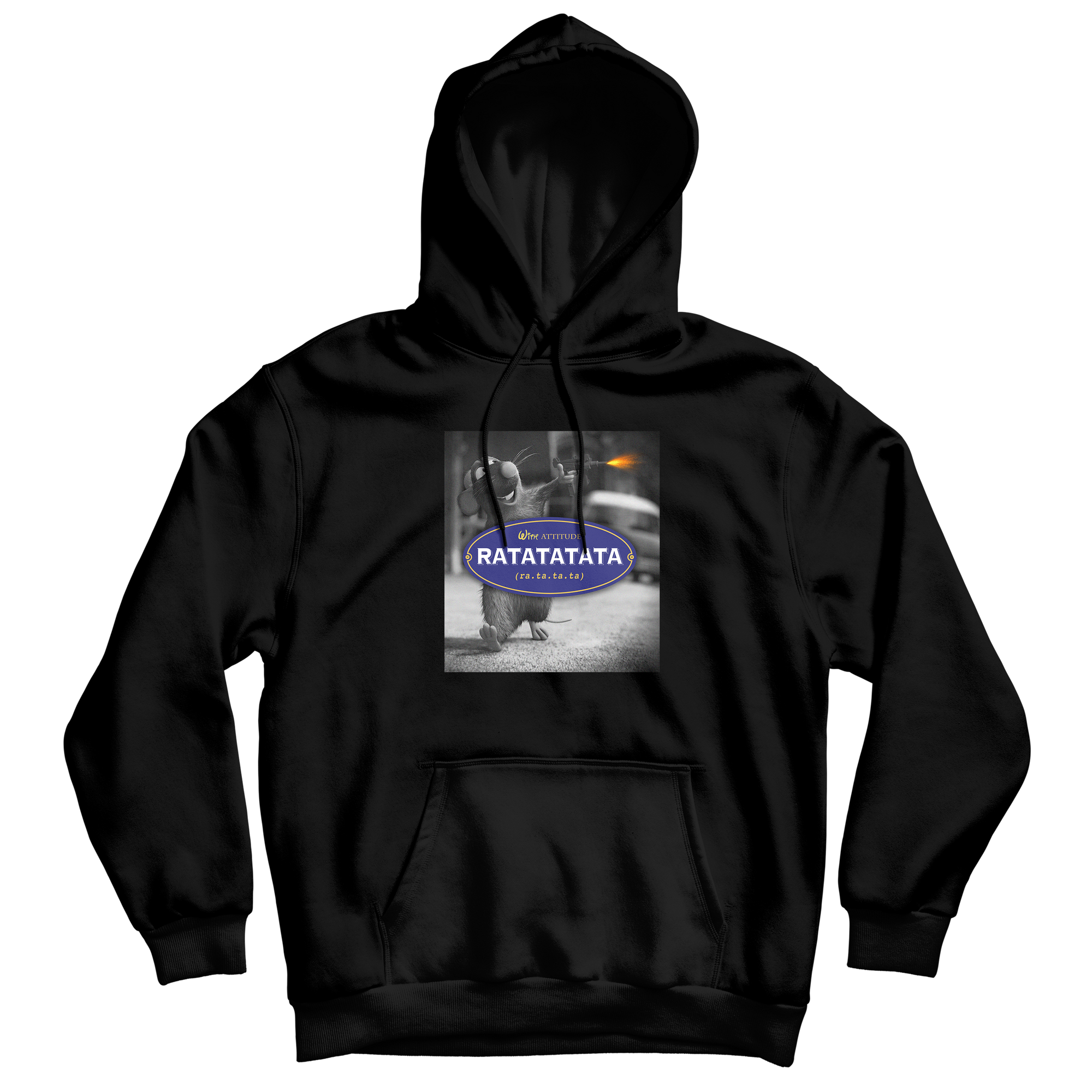 SWEAT-SHIRT CAPUCHE | "RATATATATA" ! - NOIR