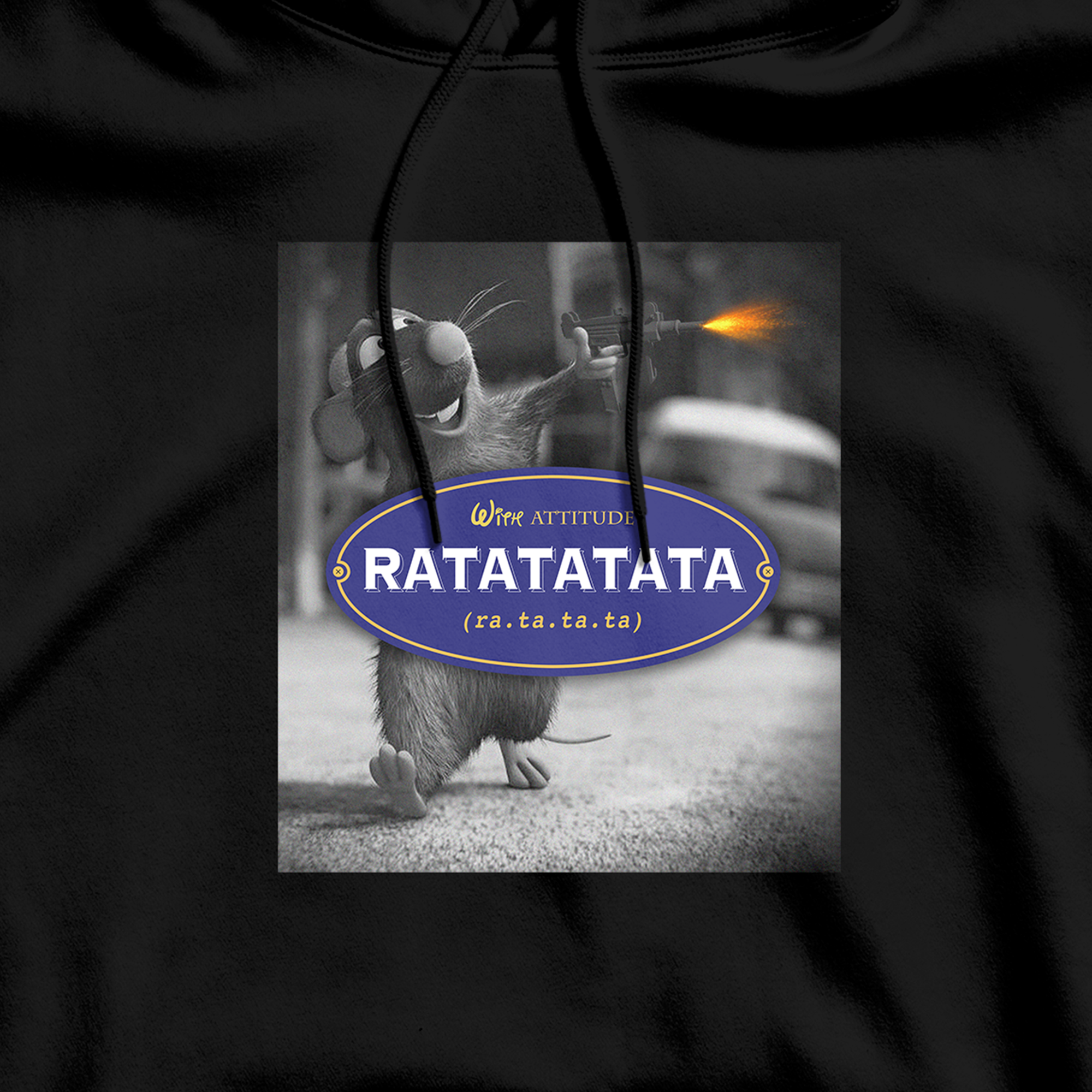 SWEAT-SHIRT CAPUCHE | "RATATATATA" ! - NOIR
